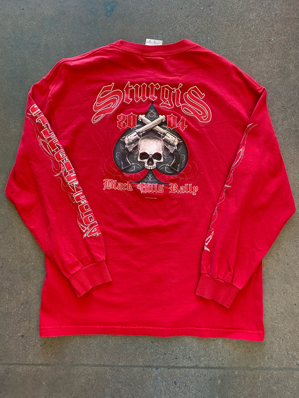 Vintage Sturgis Biker Motorcycle Black Hills Rally Skull Spade Graphic Tee